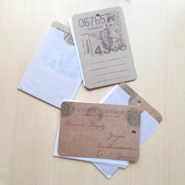 Etiquetas de craft Vintage con sobre de papel vegetal. Craft & Vintage