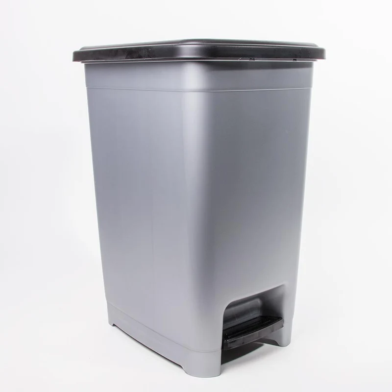 Balde do Lixo DUSTBIN com Pedal Cinza 40L