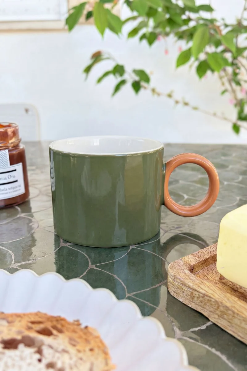 Taza De Porcelana Terra Bicolor