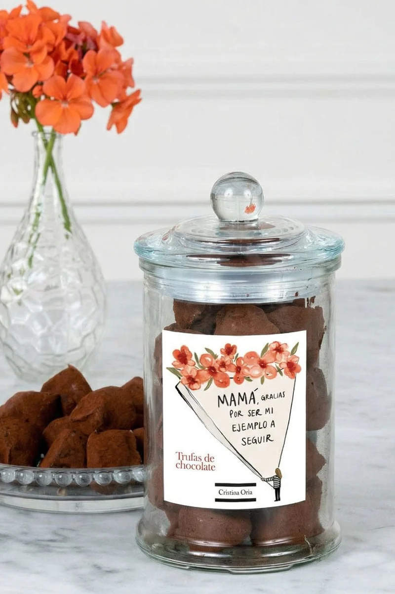 Tarro De Trufas De Chocolate Especial Día De La Madre