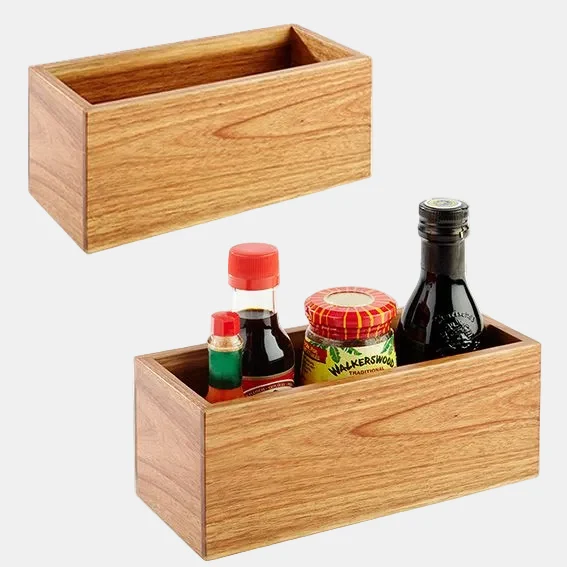 Caddy de mesa madera de acacia. 23 x 10 x 10 cm - 1 Ud.