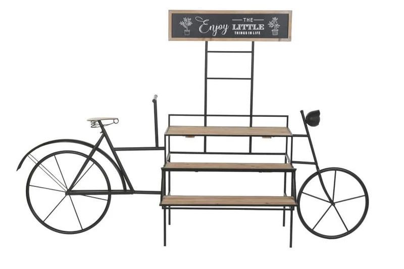 EXPOSITOR METAL MADERA 217X78X140 BICICLETA NEGRO
