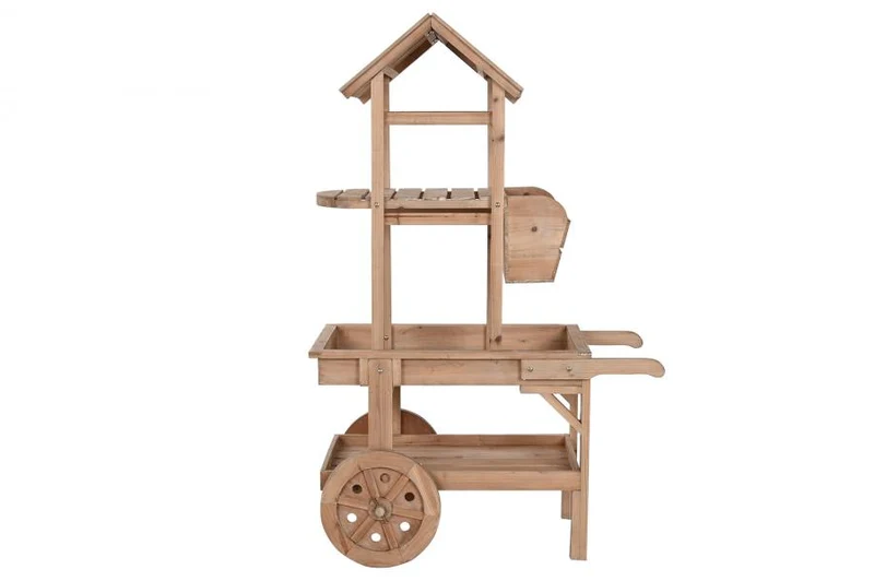 EXPOSITOR ABETO MDF 87X42X135 CARRO NATURAL