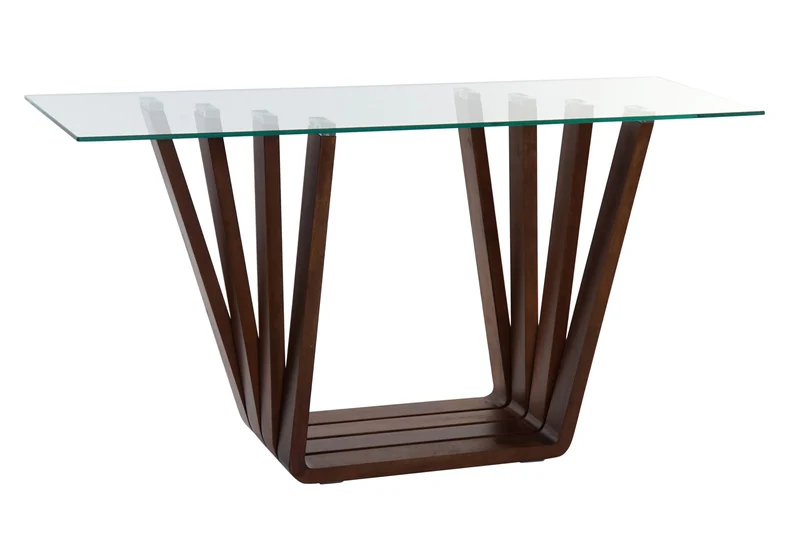 CONSOLA NOGAL CRISTAL 145X45X75 8 MM, NATURAL
