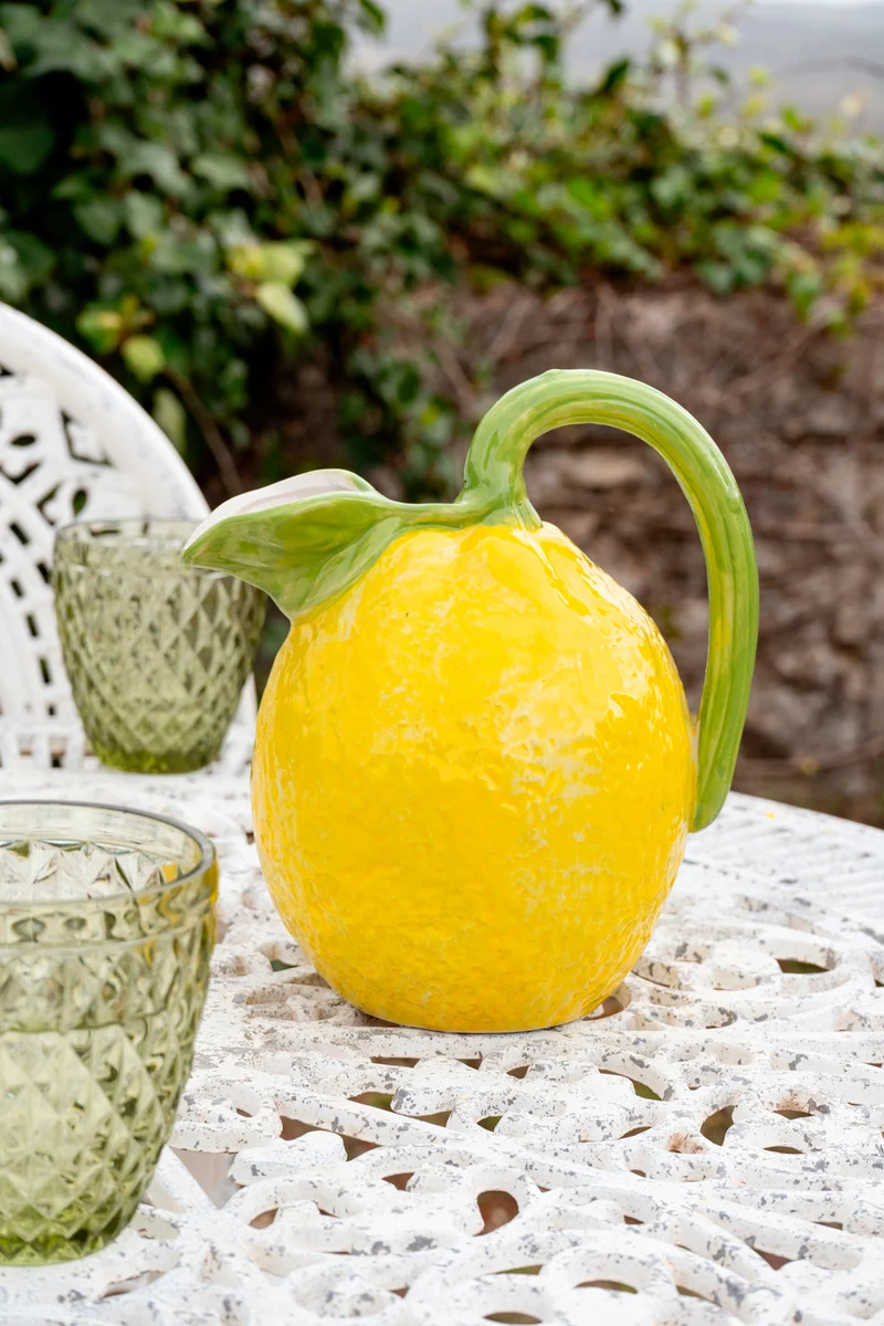 Jarra Con Rama De Cerámica Con Diseño De Limón