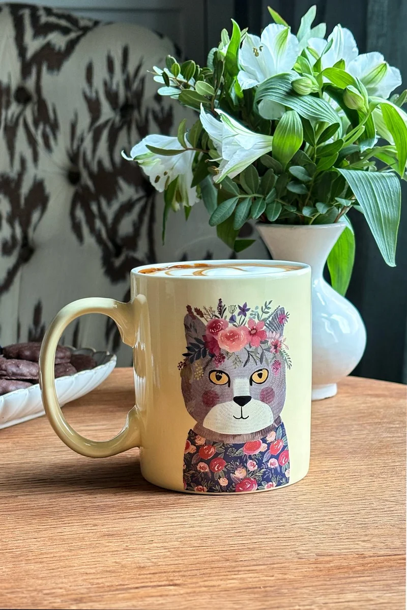 Taza Con Diseño De Gatos