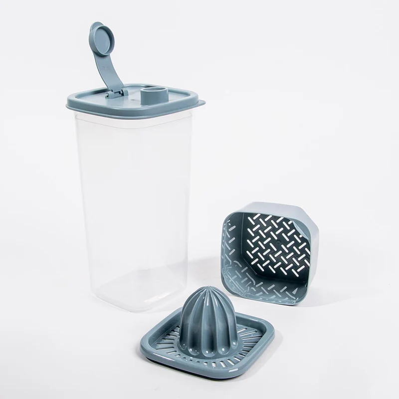 Garrafa com Espremedor e Escorredor AROA Azul 1.5L