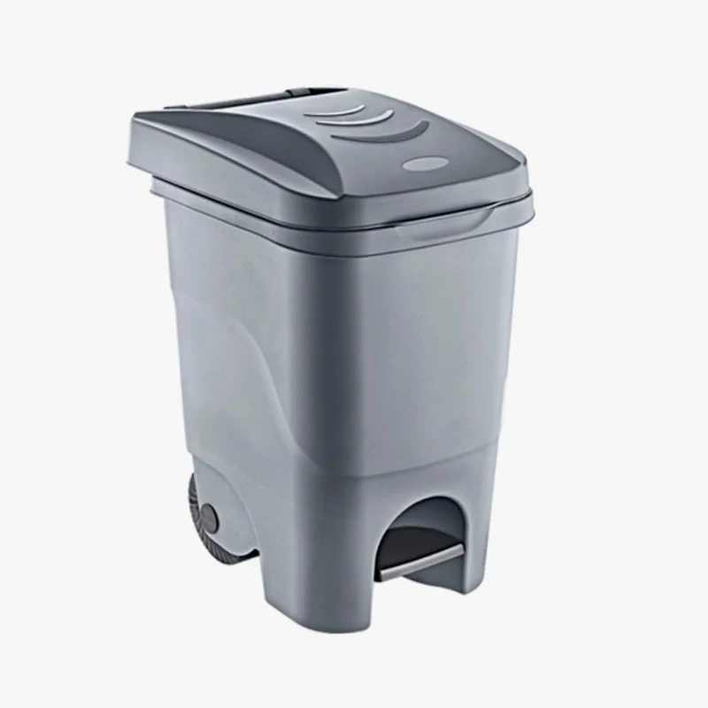 Balde do Lixo de Exterior WHEELIE com Rodas Cinza 60L