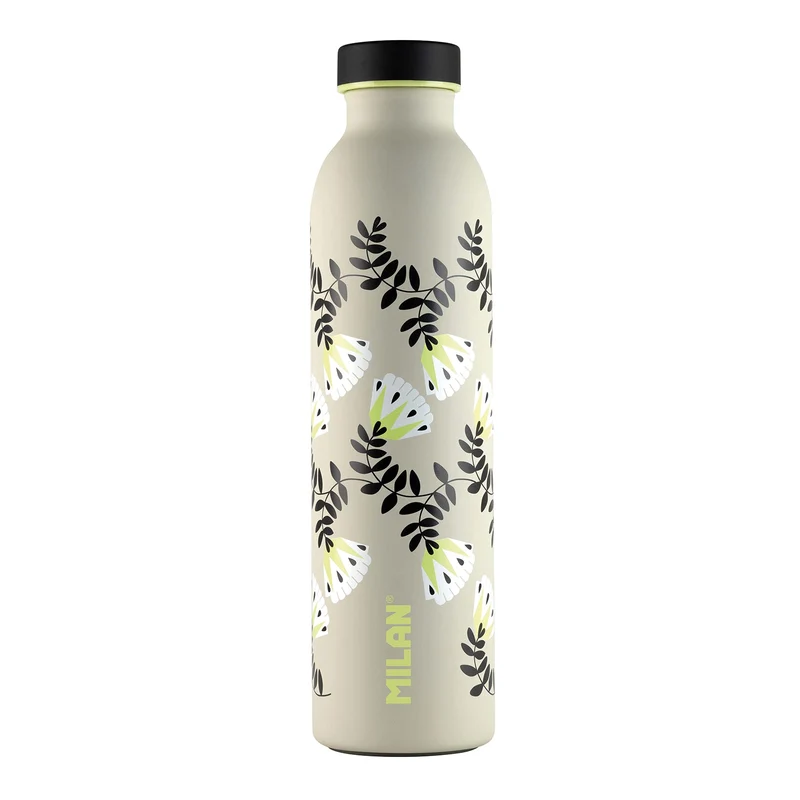 MILAN Wallpaper - Botella Térmica Reutilizable 0.6L en Acero Inoxidable. Caqui