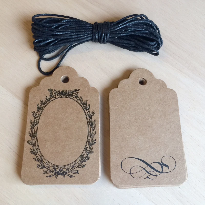 Etiquetas de craft con cordón. Craft & Vintage