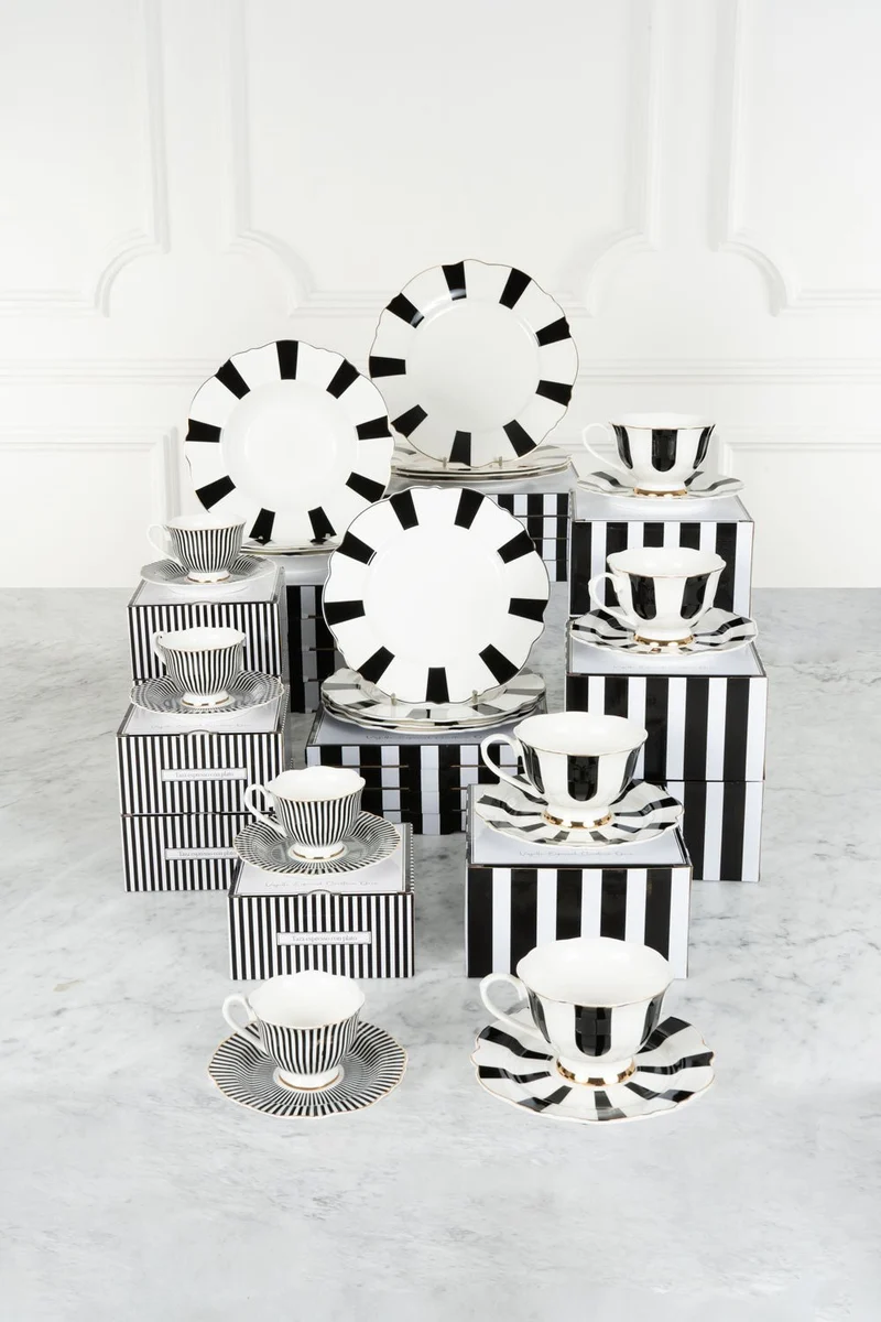 Vajilla CO Rayas Con Tazas Y Tazas Espresso