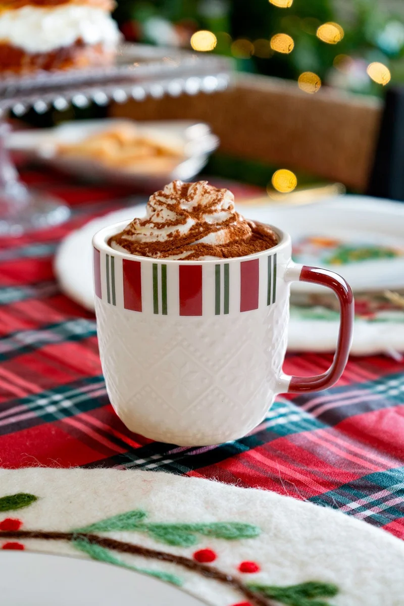 Taza Rayas Rojas Y Verdes "Merry Christmas"