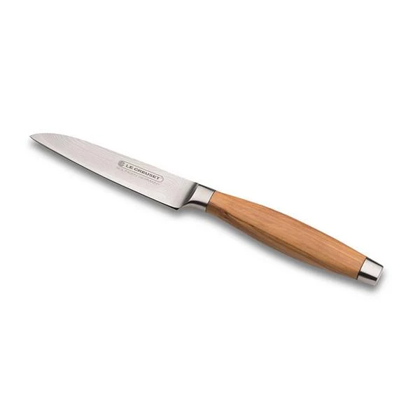 Cuchillos Le Creuset de acero damasco con mango de madera de olivo