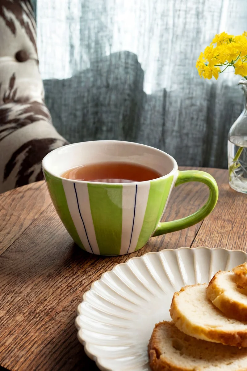 Mug Verde Con Rayas CO