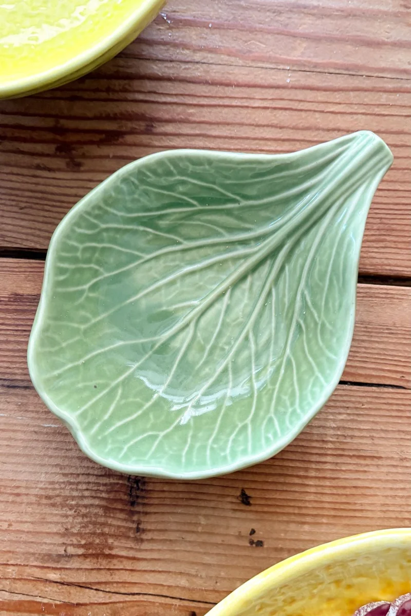 Cuenco De Cerámica Diseño Hoja De Col