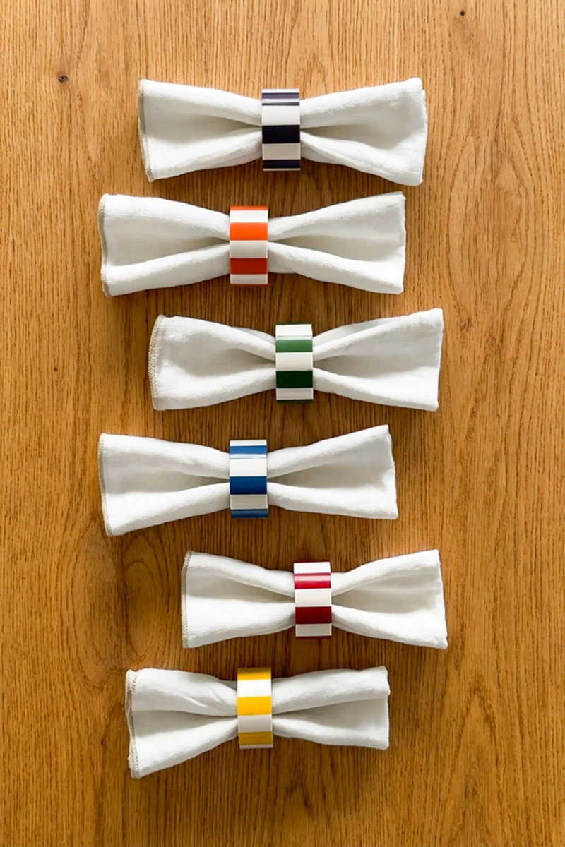 Set 6 Servilleteros De Colores De Madera Y Resina