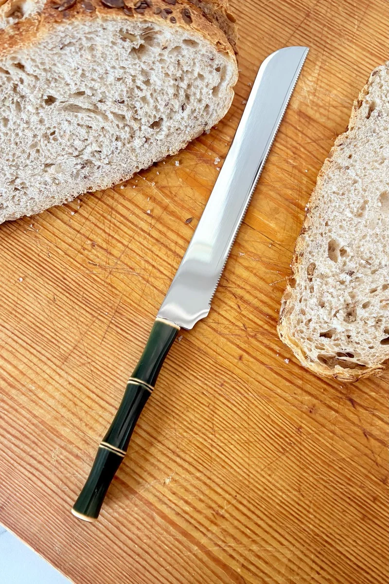 Cuchillo De Pan Diseño Bambú Verde