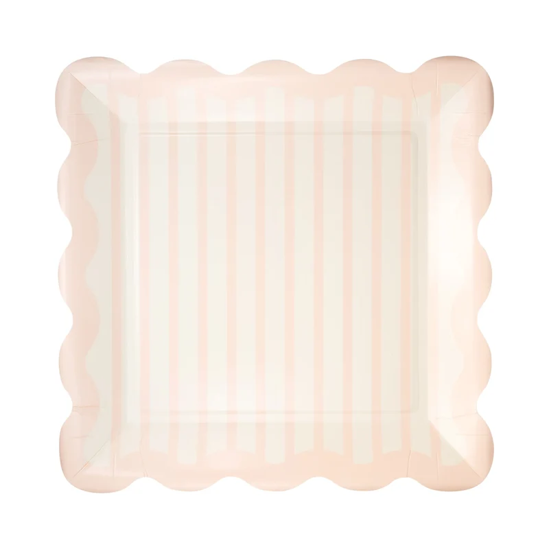 Plato de Papel Pink Striped 10"