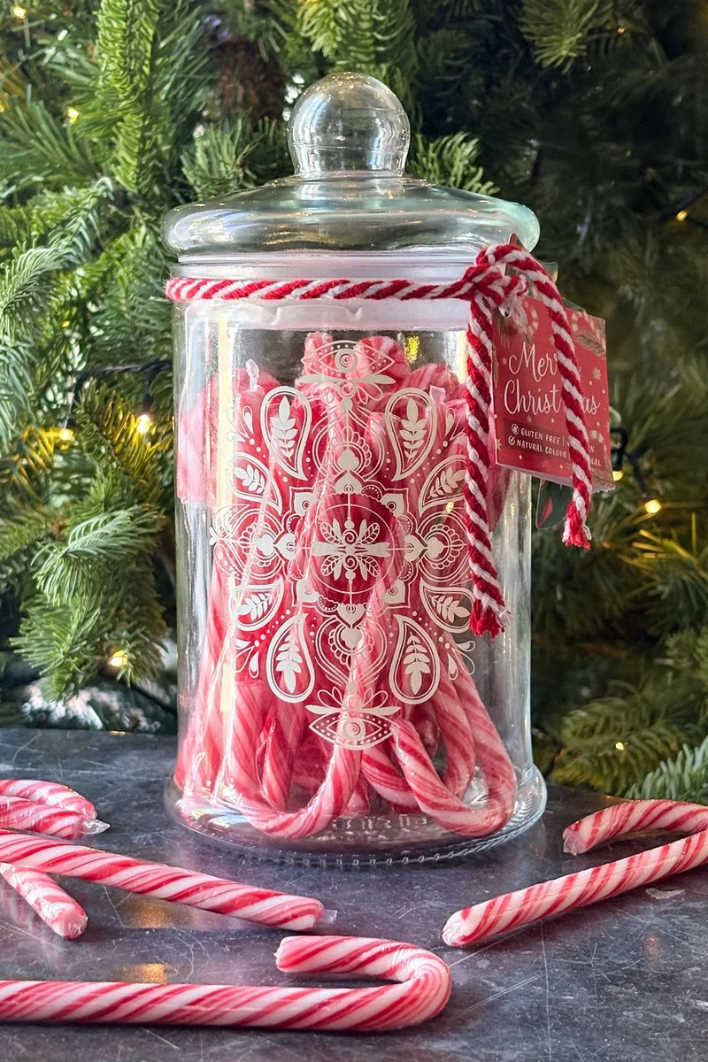 Tarro Con Bastones De Caramelo Especial Navidad