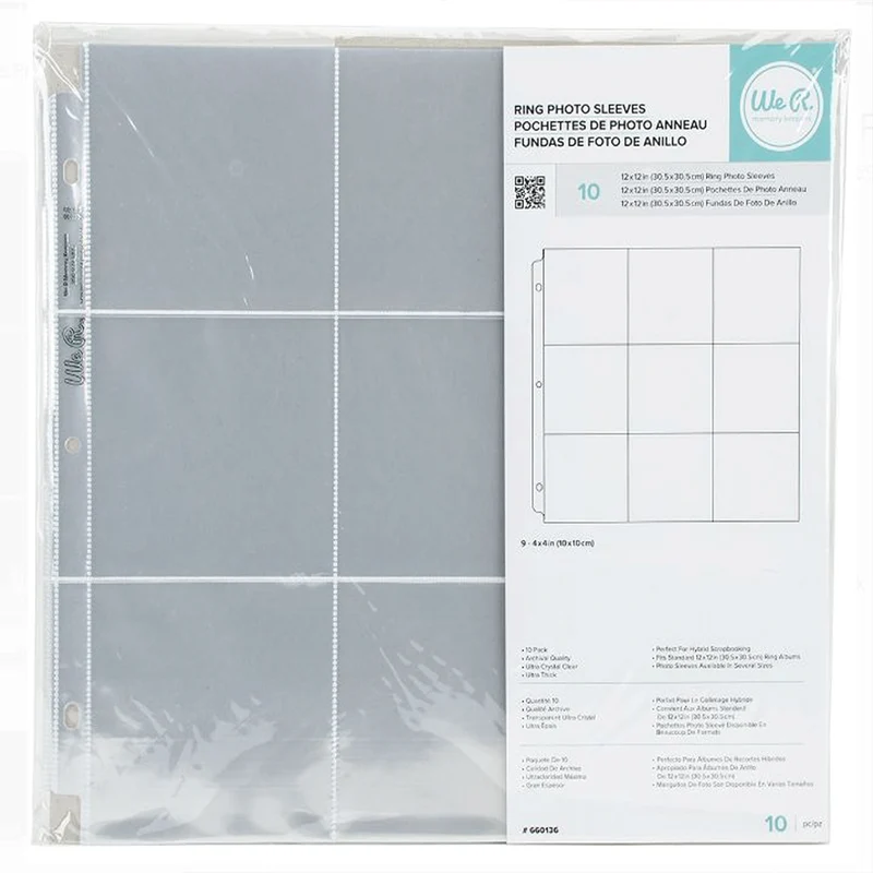 Fundas para Project Life 12"x12"- 9 bolsillos Ring Photo Sleeves