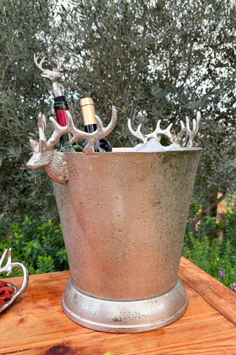 Cubitera De Aluminio Con Diseño De Ciervos