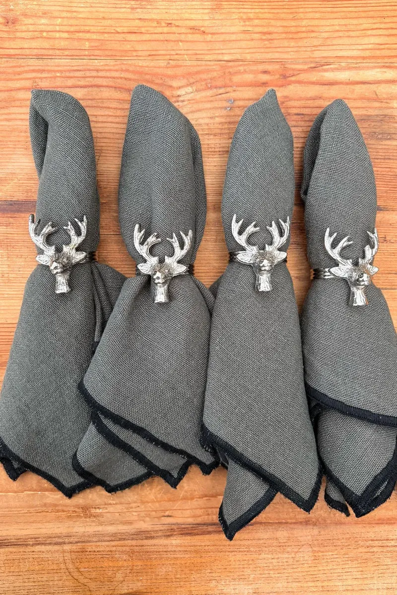 Set De 4 Servilleteros Con Diseño De Ciervo