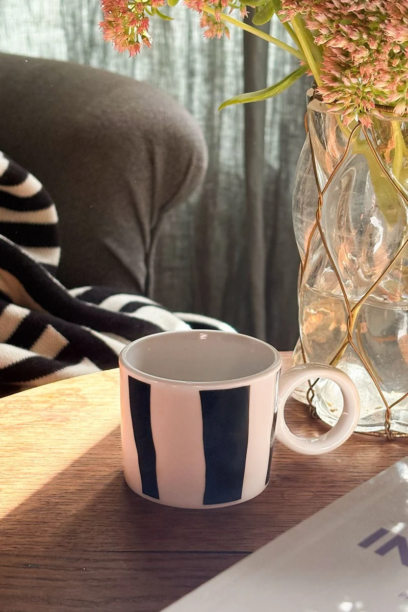 Taza Espresso Diseño Rayas Verticales