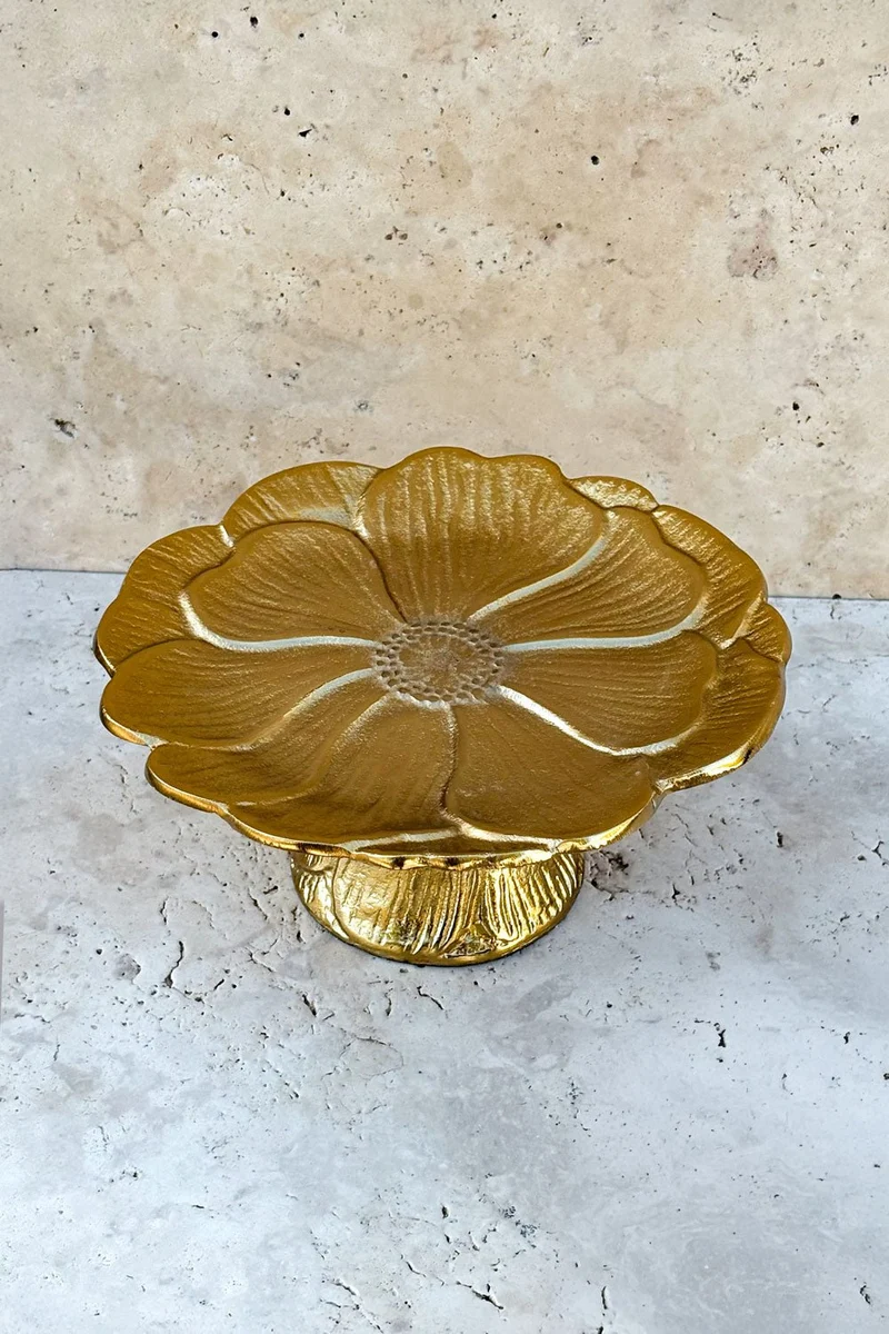 Base Con Diseño De Flor Dorada