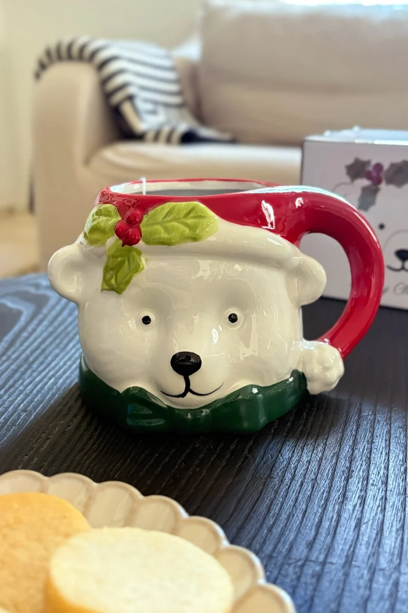 Taza Con Diseño De Oso Polar Navidad