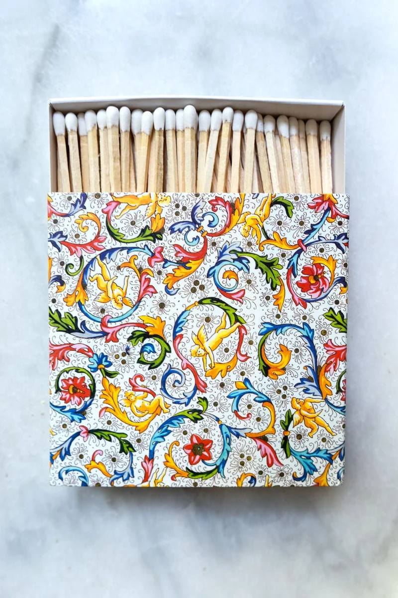 Caja De Cerillas Con Diseño De Flores