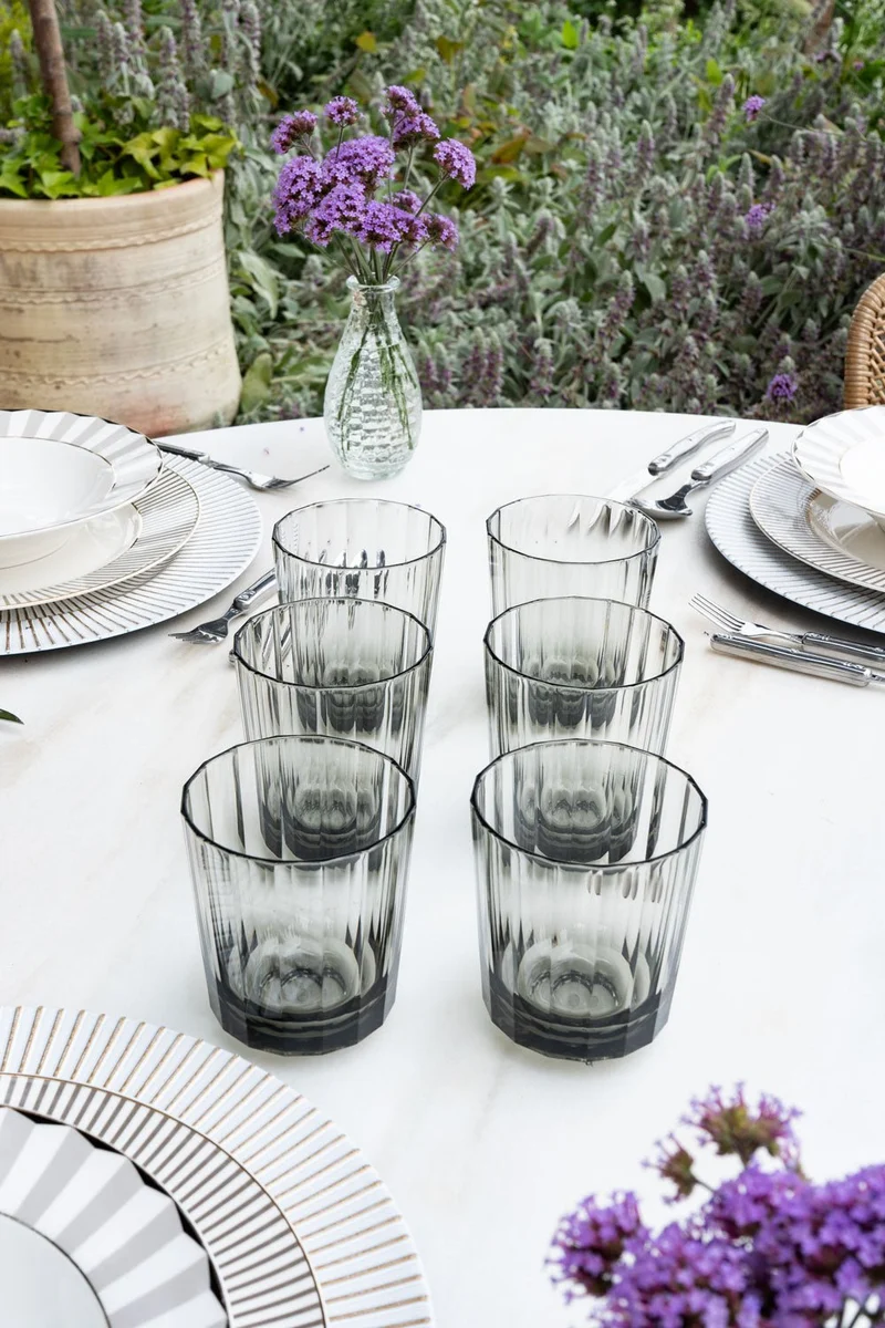 Set 6 Vasos Acrílicos Grises
