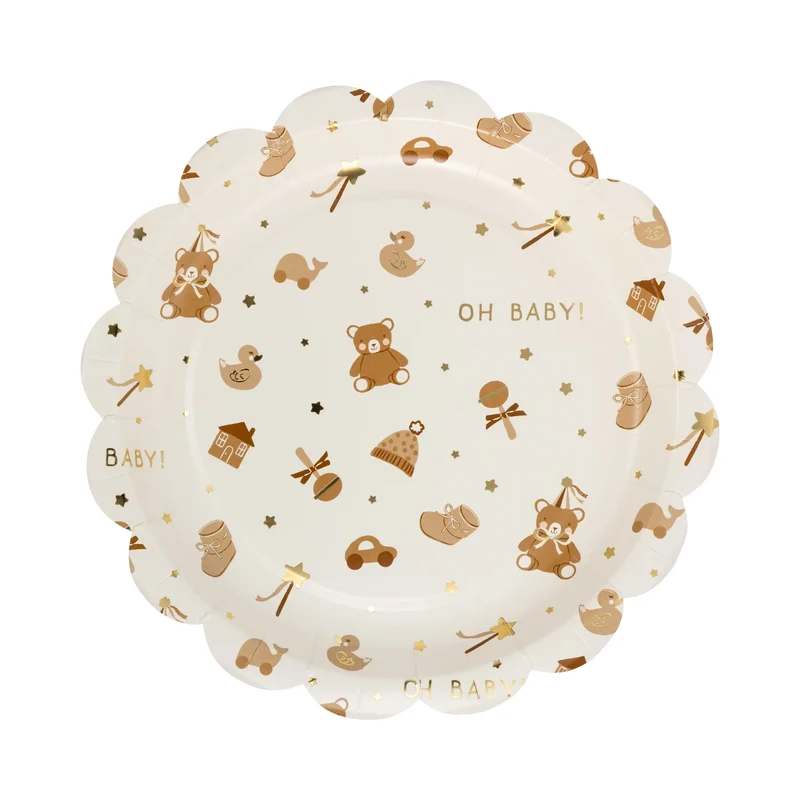 Plato de Papel Teddy Bear Baby Pattern