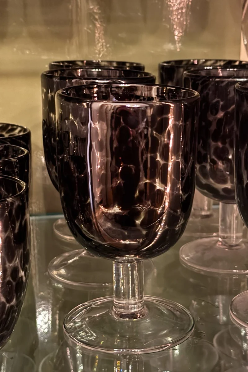 Copa De Cristal Con Diseño Moteado Negro