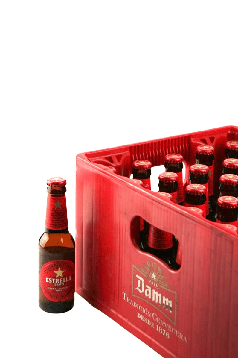 Cerveza Estrella Damm en vidrio retornable 200 ml - Pack 30 Ud