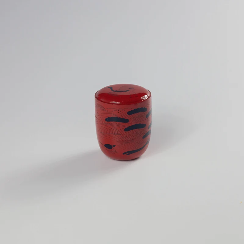Handmade Lacquered Tea Canister | Horai-e
