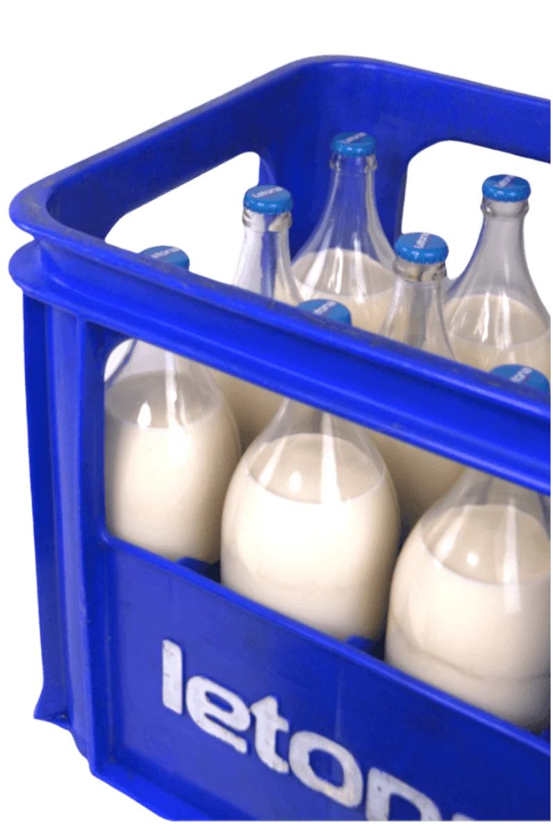 Leche Letona Semi-Desnatada 1 Lt en vidrio Retornable - Pack 12 Ud