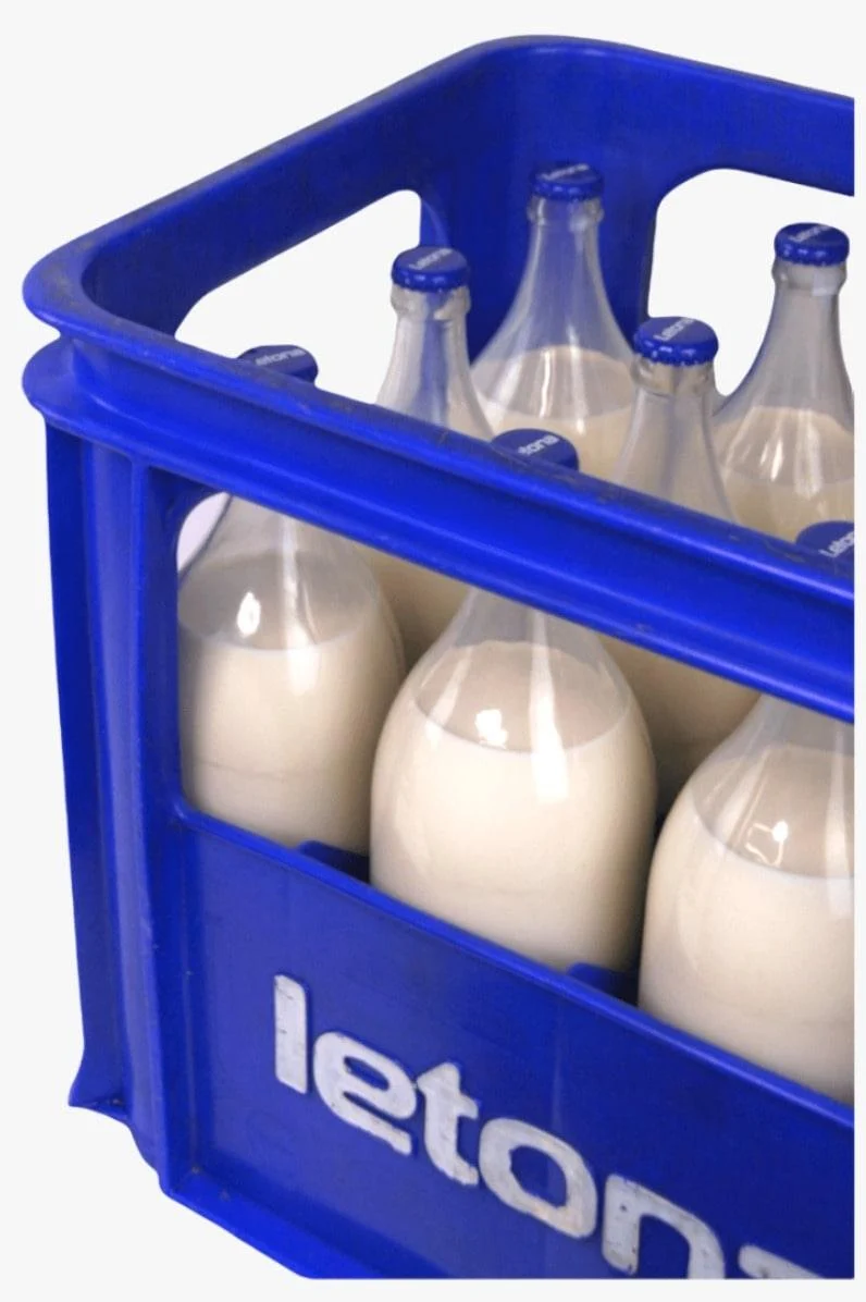 Leche Letona Entera en vidrio retornable 1L - Pack 12 Ud