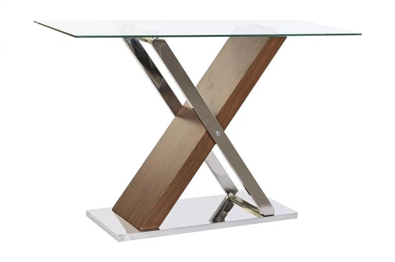 CONSOLA ACERO CRISTAL 120X40X75 TRANSPARENTE