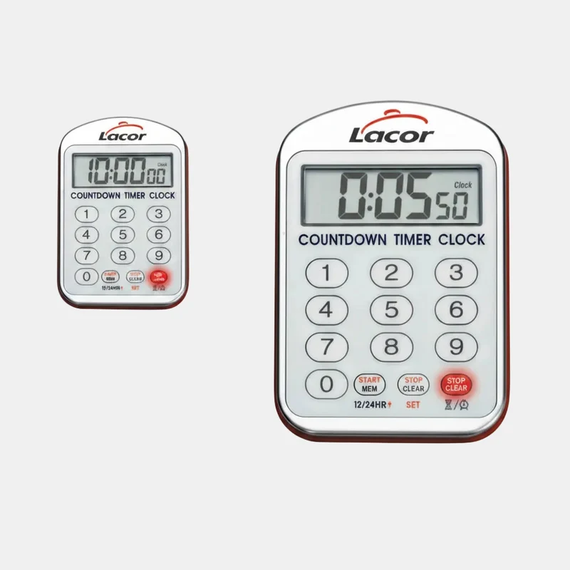 Reloj de cocina con alarma magnético. 13 x 24,5 x 2,5 cm - 1 Ud.