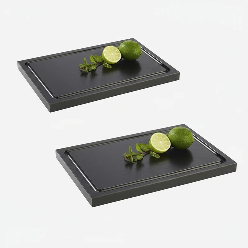 Tabla de corte con ranura y pies antideslizantes para coctelería. 30 x 20 x 2 cm - 1 Ud.