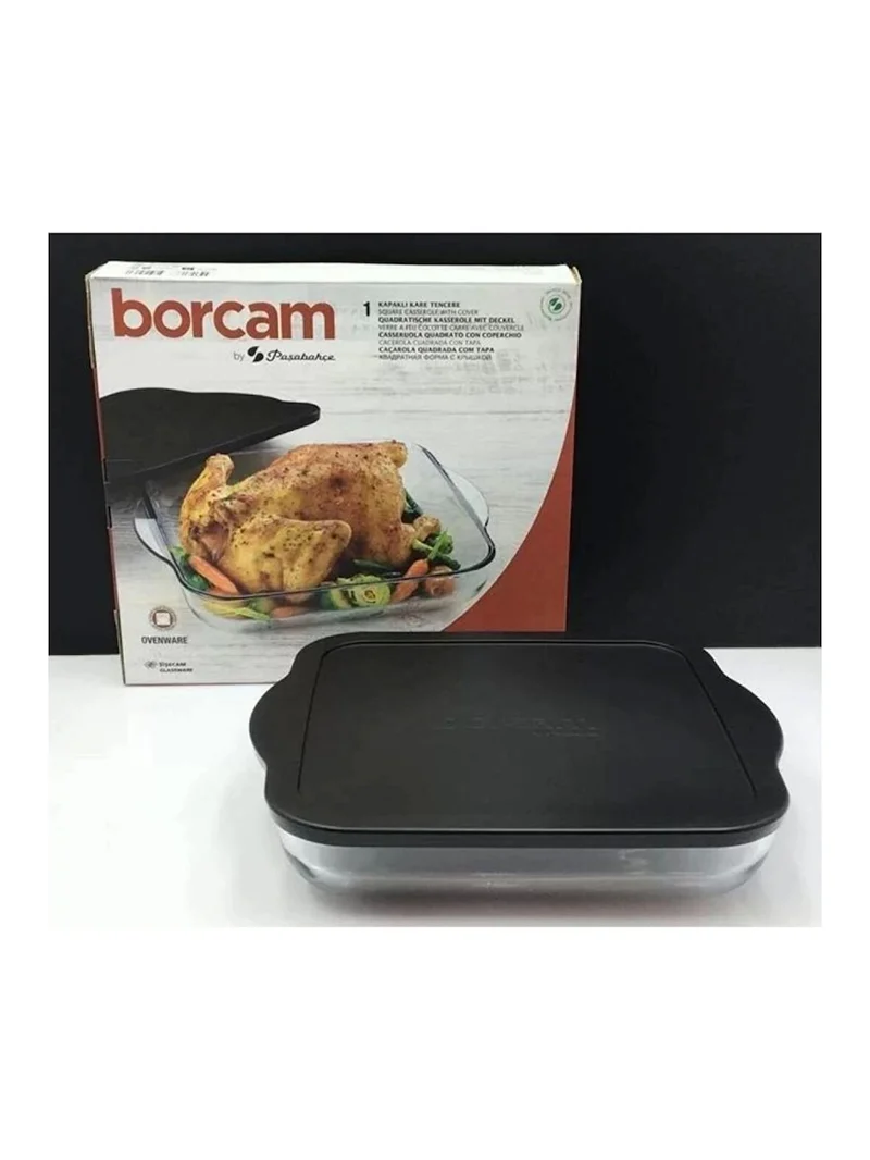 Paşabahçe 59024/2 Borcam Siyah Kapaklı Fırın Tepsisi 28x28cm-3200 cc