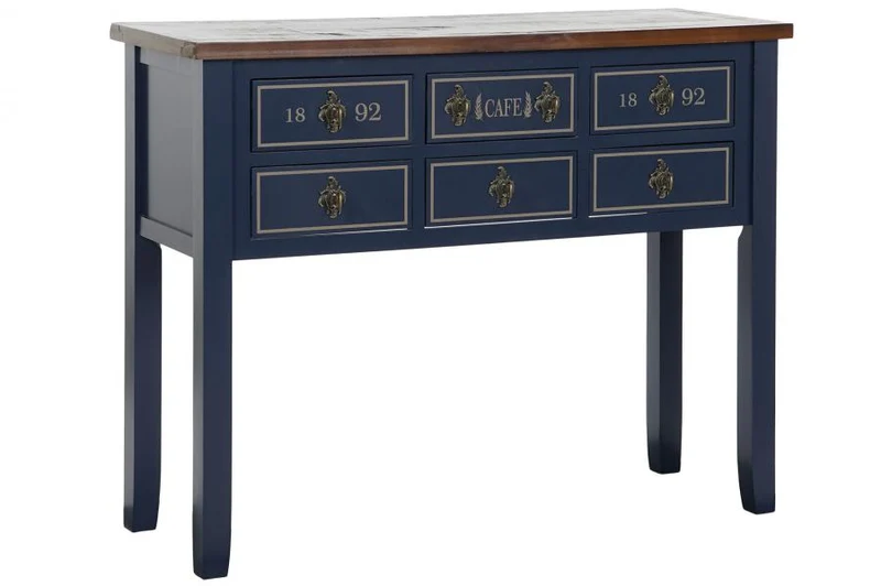 CONSOLA PAULOWNIA 103X35X80 10CAJ, AZUL MARINO