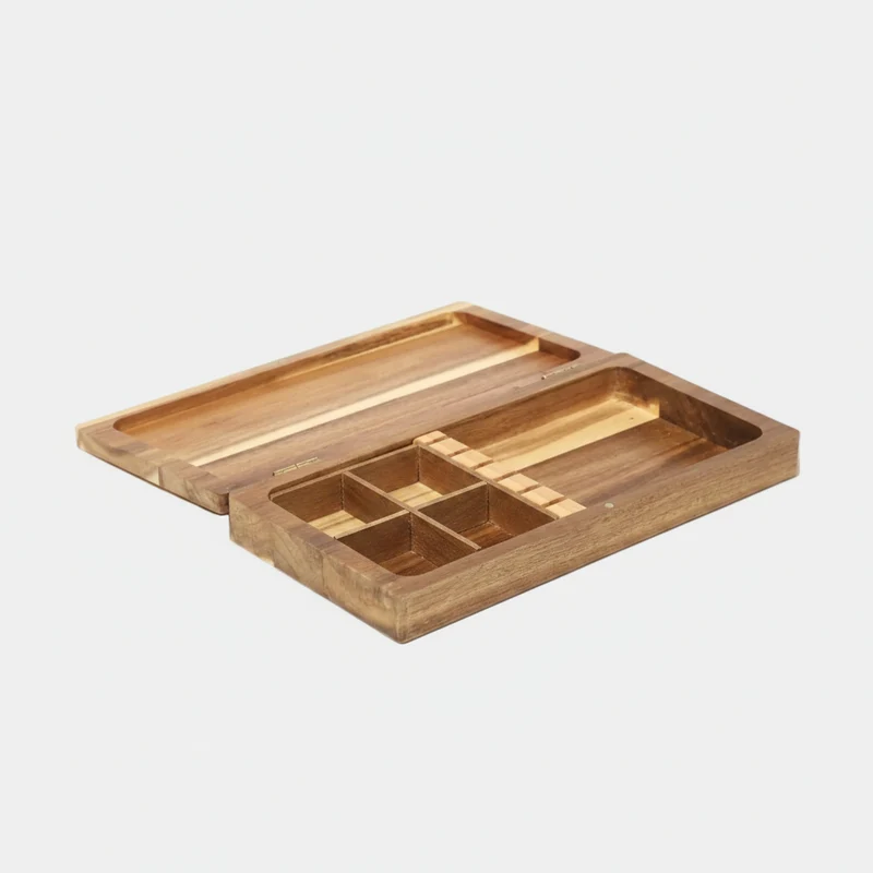Caja estuche madera vacia 6 chuleteros. 26 x 13 x 4 cm - 1 ud