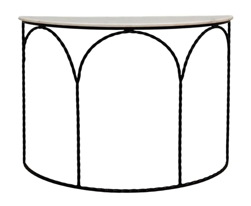 CONSOLA HIERRO MARMOL 406X40X76 NEGRO