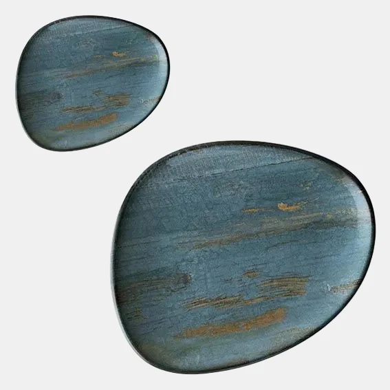 Plato llano irregular porcelana Tango Omeya. Varias medidas - 12 Uds.