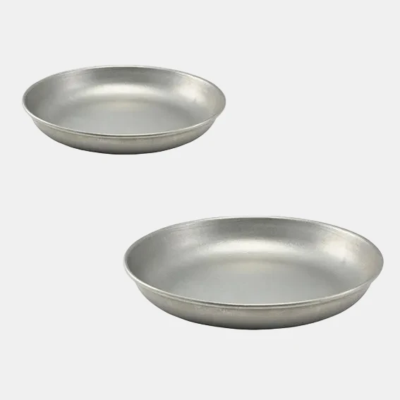 Plato hondo de acero inox vintage estilo americano. Varias medidas - 12 Ud.