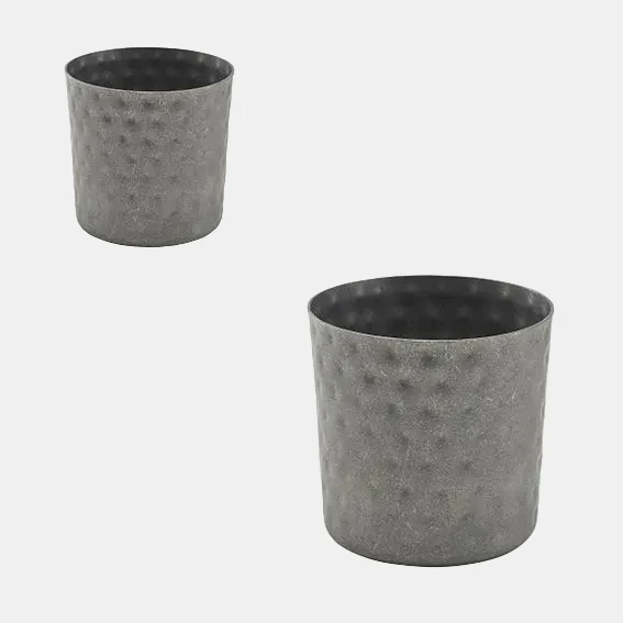 Vaso martilleado de acero inox vintage. ø8,5 x 8,5 cm 40 cl - 12 Ud.