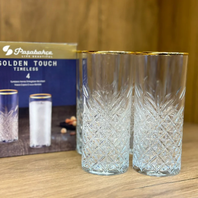 Paşabahçe Timeless Golden Touch 4'lü Meşrubat Bardağı | Pb-420326 GO