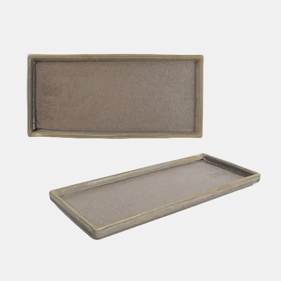 Plato rectangular de porcelana Structo. 22 x 10 cm - 4 Uds.