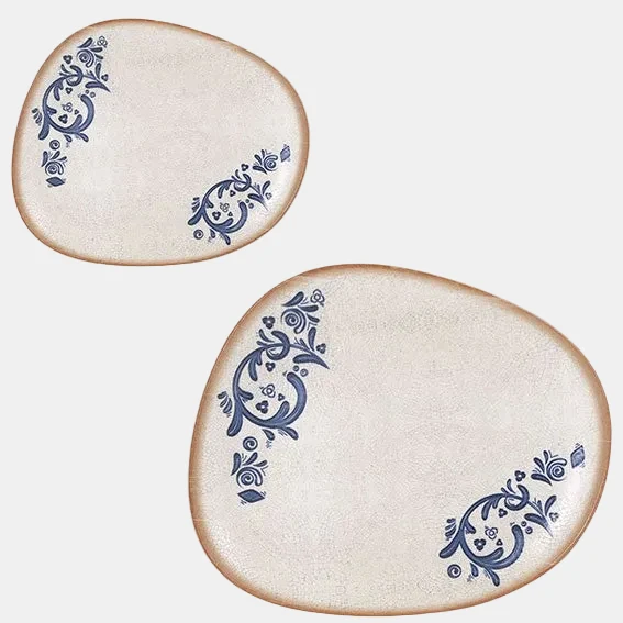 Plato llano irregular porcelana Laudum. 33 x 27 cm - 6 Uds.